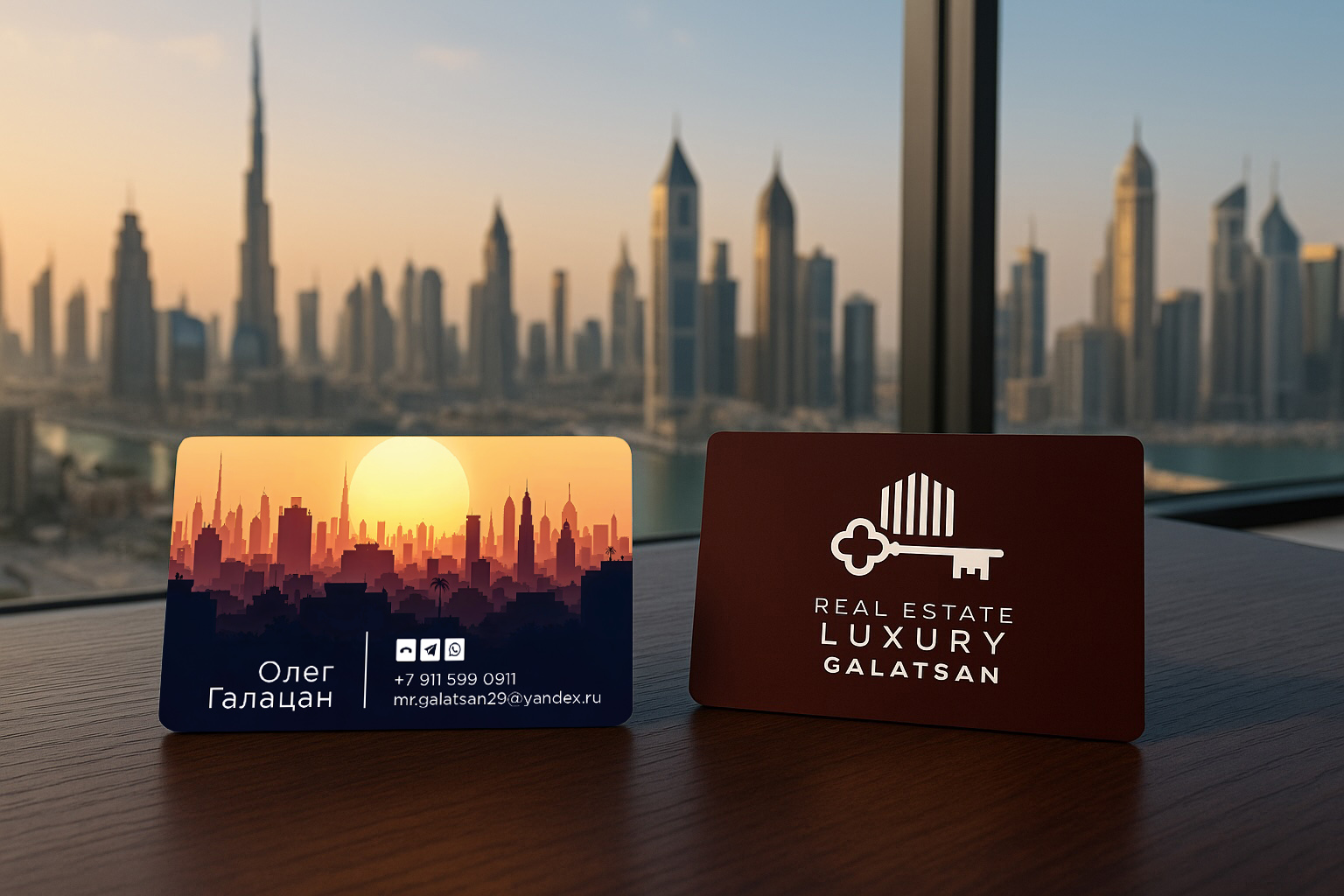 Business Cards for a Dubai Luxury Real Estate Agent