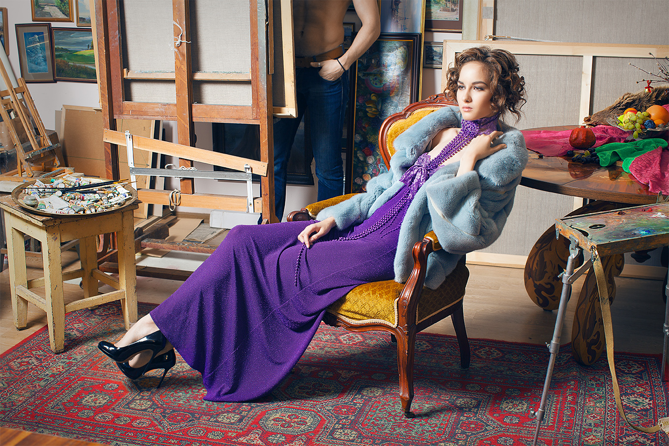 Katya for a fur salon advertisement - 2